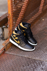 Mens Air Jordan 1 Mid (Black/Metallic Gold/White)