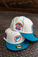 New Era Miami Dolphins 1987 Pro Bowl Pink UV (Off White/Teal) 59Fifty Fitted