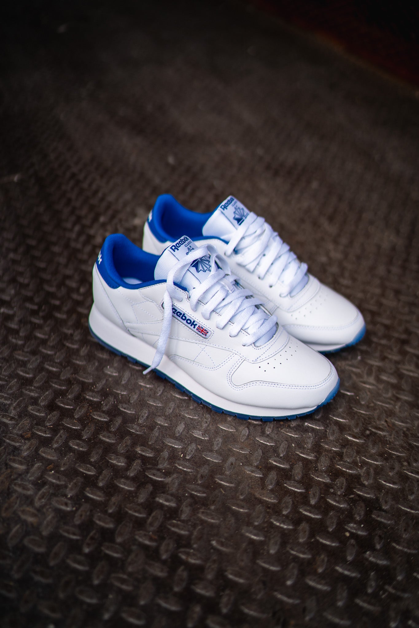 Mens Reebok Classic Leather (White/Blue) - Reebok