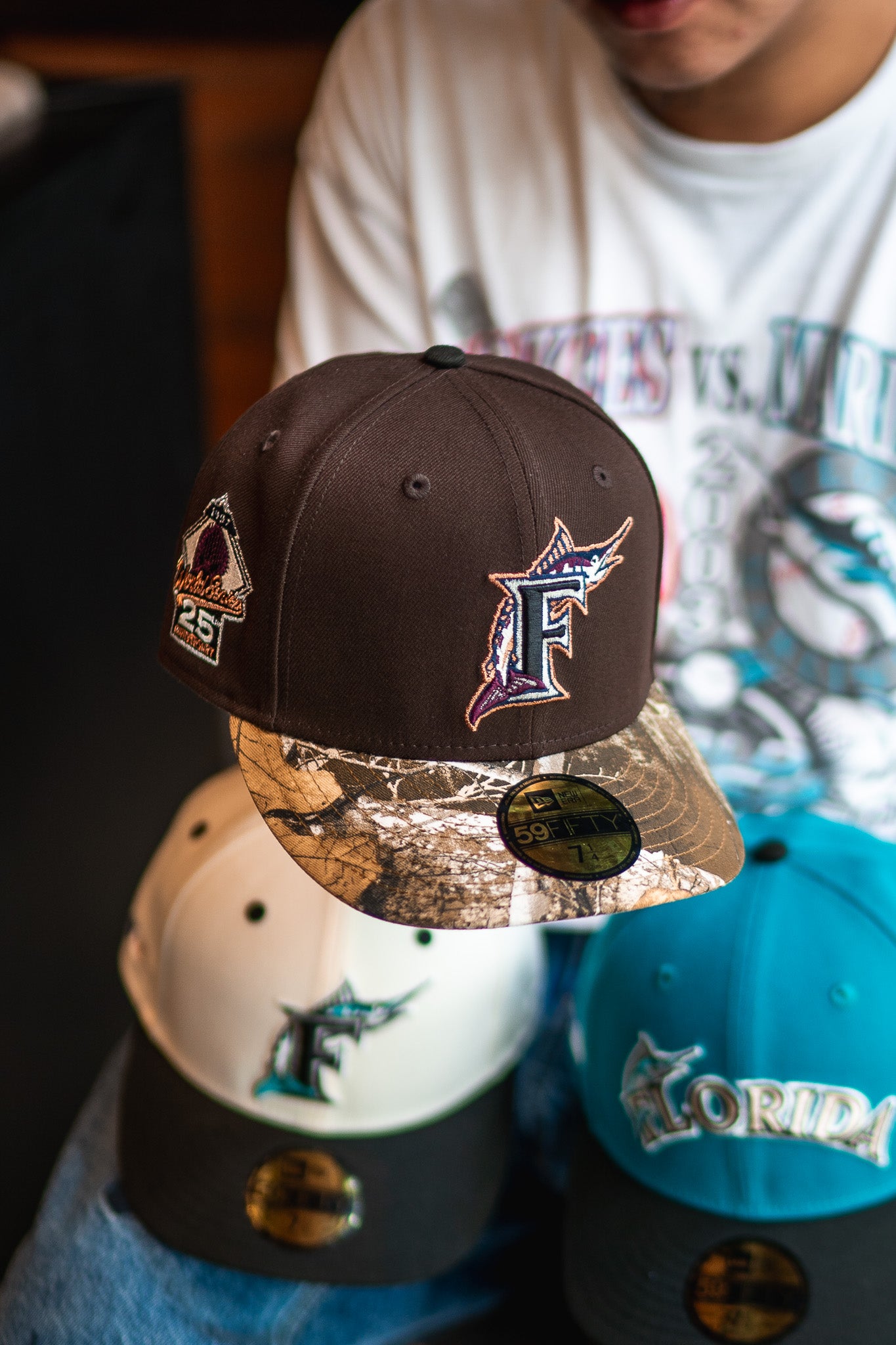 New Era Florida Marlins 25th Anniversary Grey UV (Mocha/Real Tree Camo) - New Era