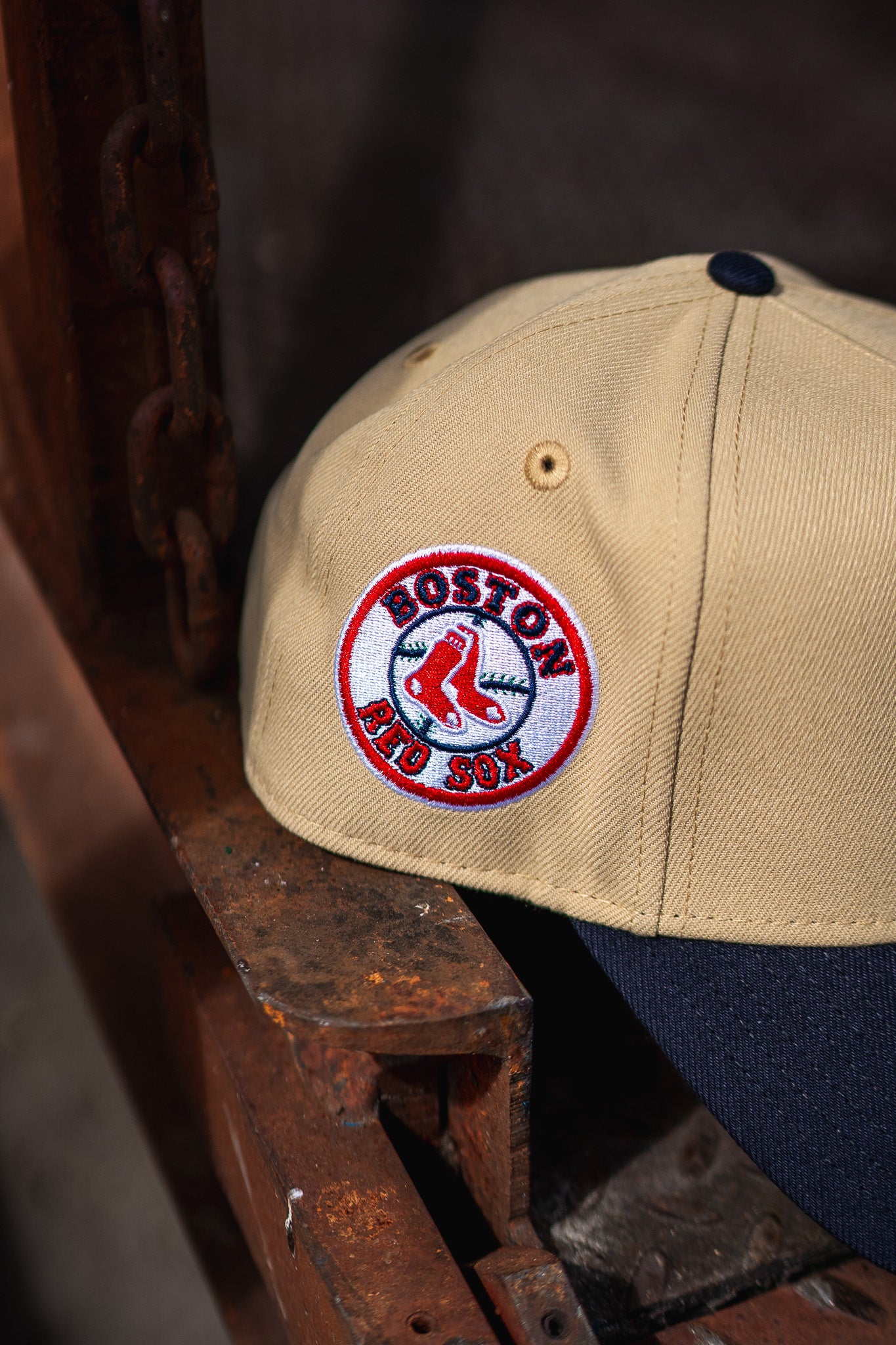 New Era Boston Red Sox 9FORTY A-Frame Snapback (Vegas Gold/Navy) - New Era