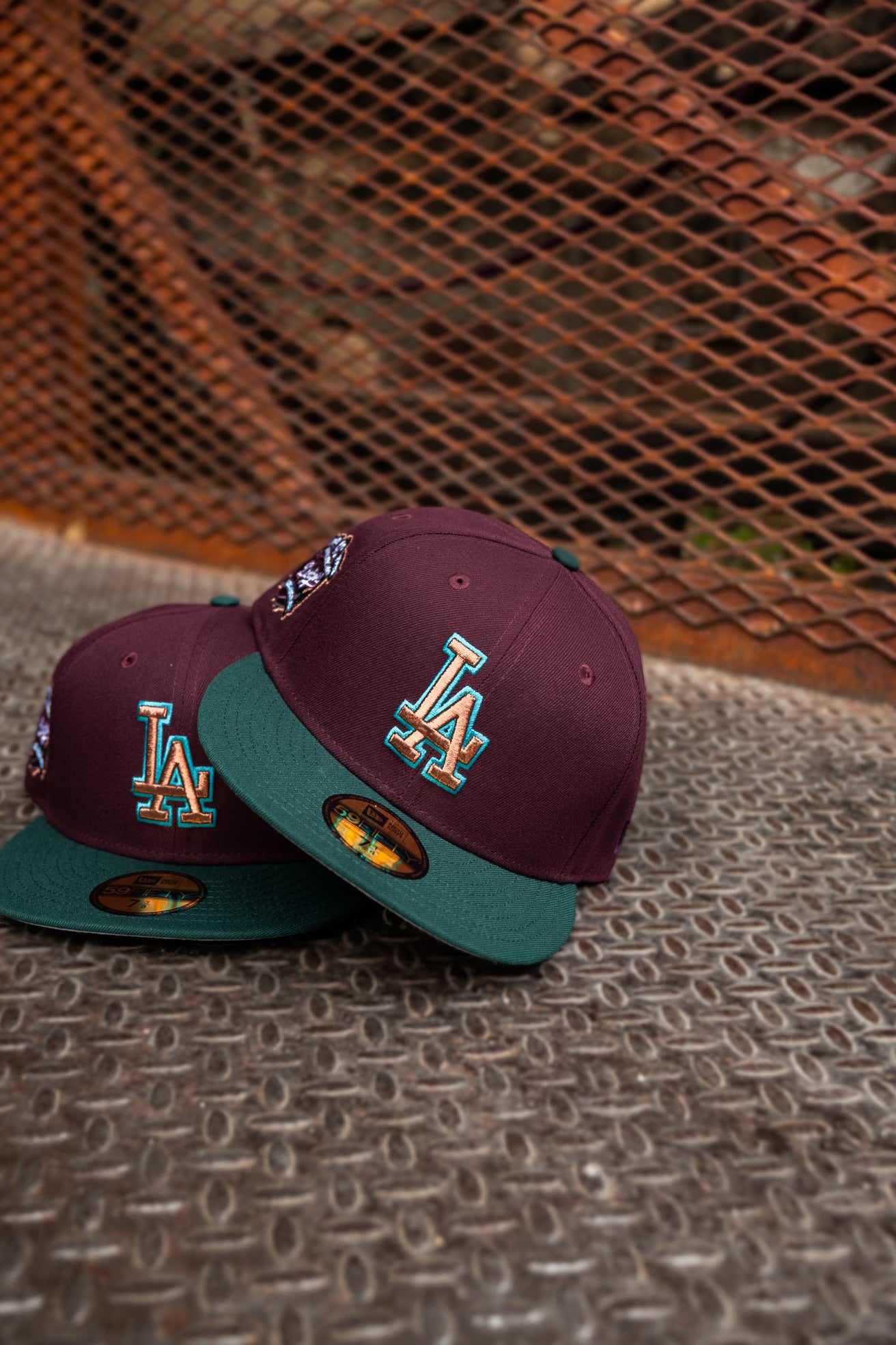 New Era Los Angeles Dodgers 40th Anniversary Grey UV (Maroon/Dk Green) 59Fifty Fitted