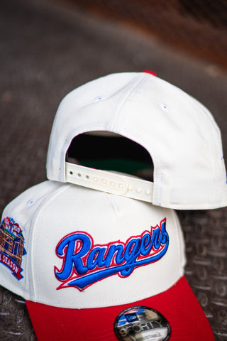 New Era Texas Rangers Final Season 9FORTY A-Frame Snapback (Off White/Red) - New Era