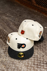 New Era Philadelphia Flyers 50th Anniversary Grey UV 59Fifty Fitted (Off White/Heather Black)