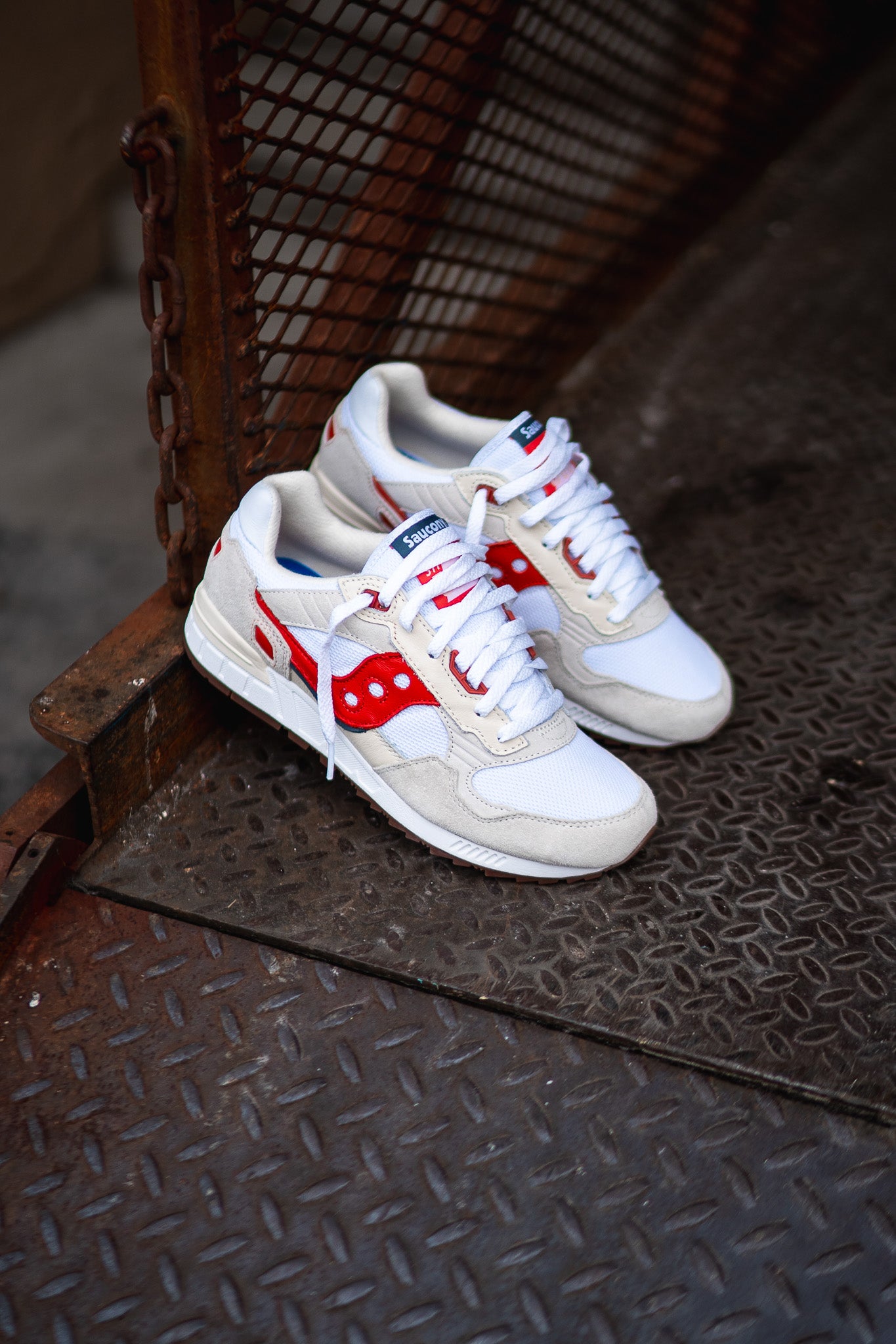 Mens Saucony Shadow 5000 (White/Red) - Saucony