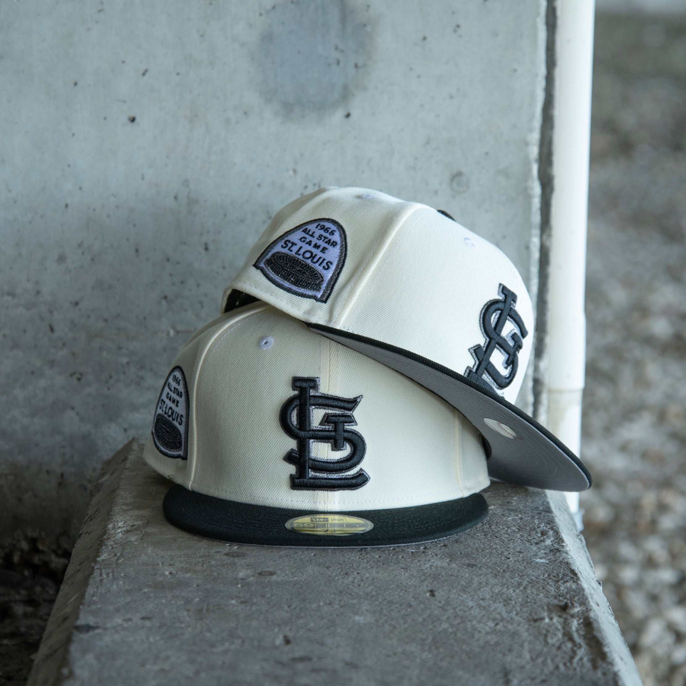 New Era St. Louis Cardinals 1966 All-Star Game Grey UV 59Fifty Fitted (Off White/Black) - New Era