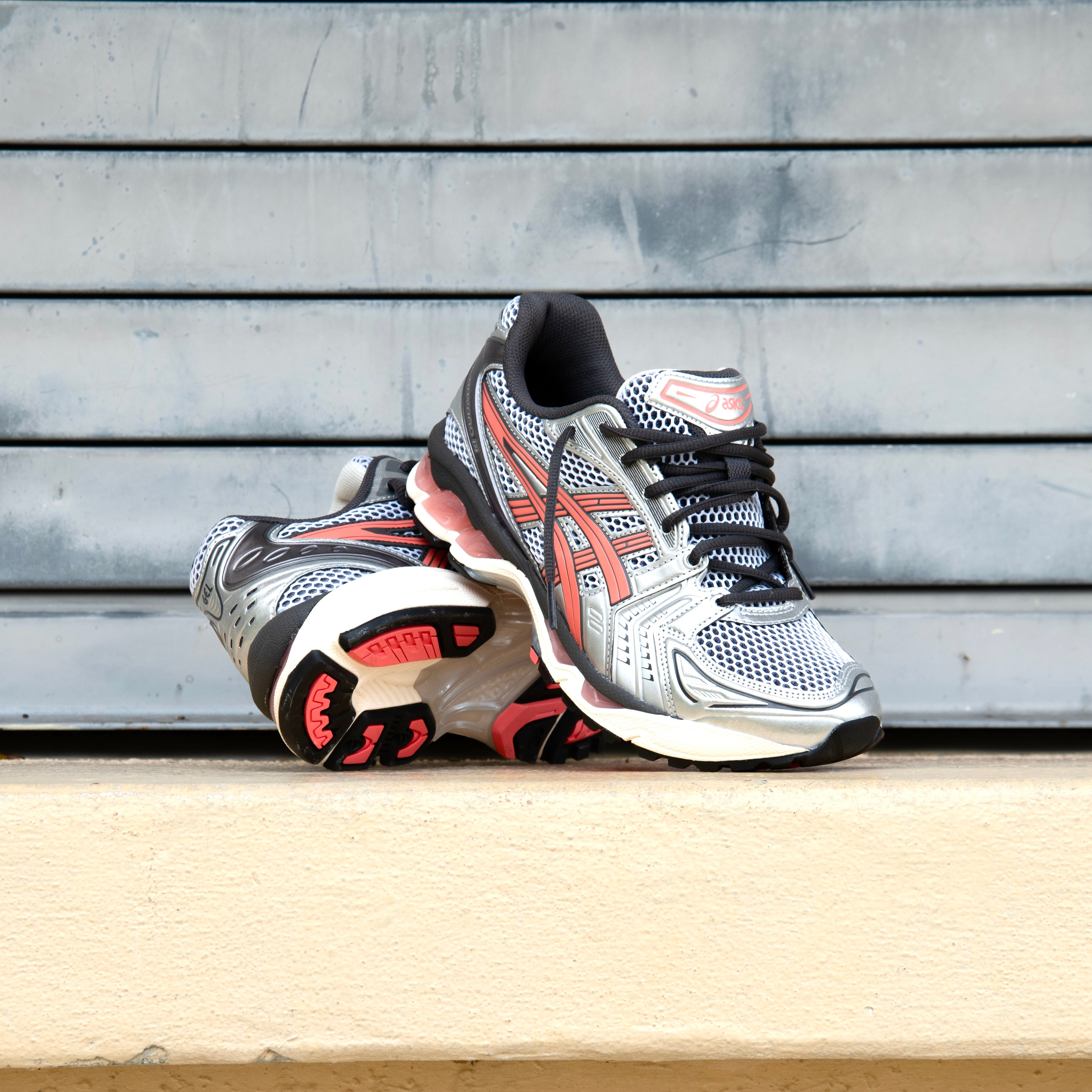 Mens Asics Gel-Kayano 14 (White/Papaya) - Asics