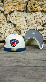 New Era Jacksonville Jumbo Shrimp 2025 Triple-A National Champions Side Patch Grey UV 59Fifty Fitted (Chrome/Ocean Blue)