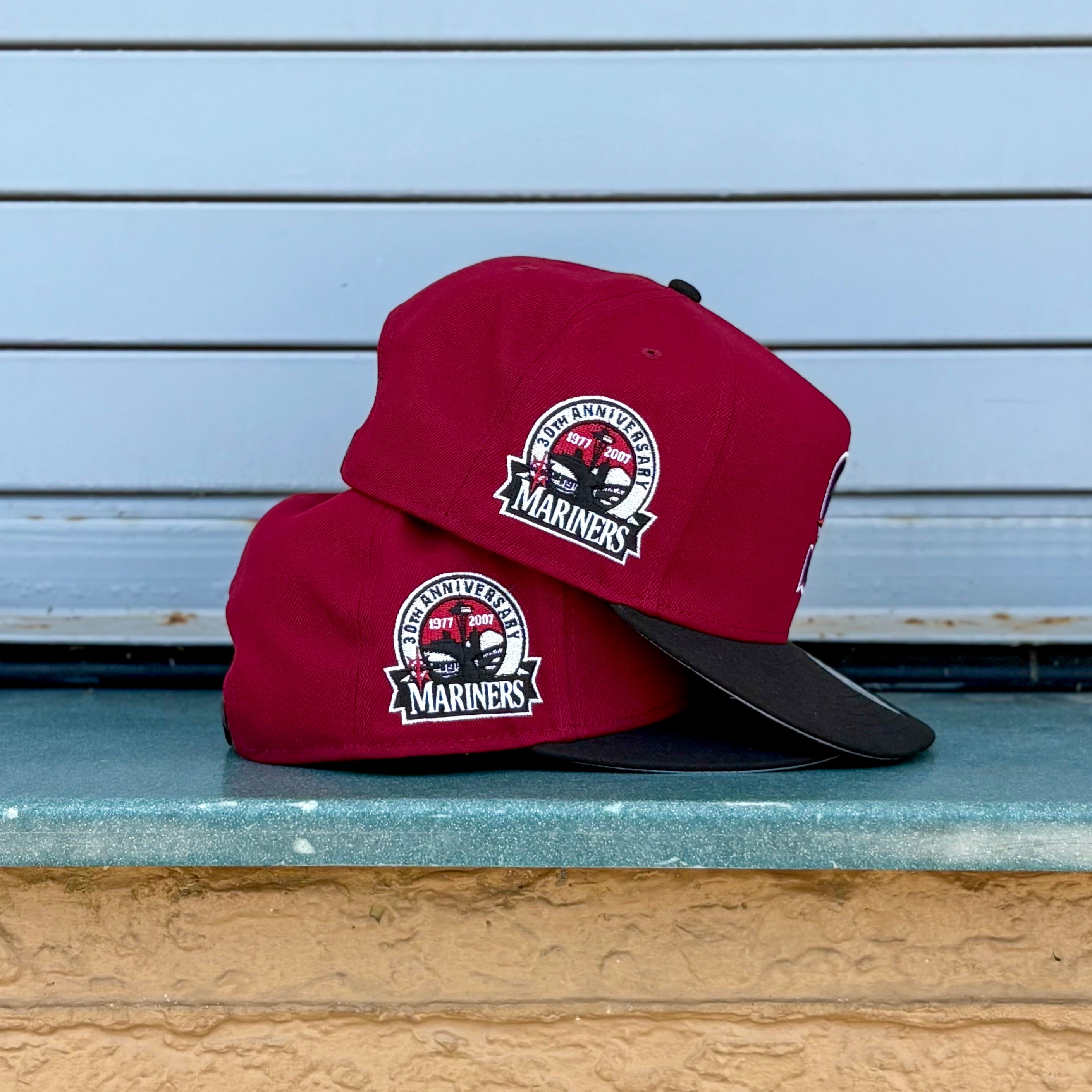 New Era Seattle Mariners 30th Anniversary Grey UV 9Fifty A-Frame Snapback (Dark Red/Black)