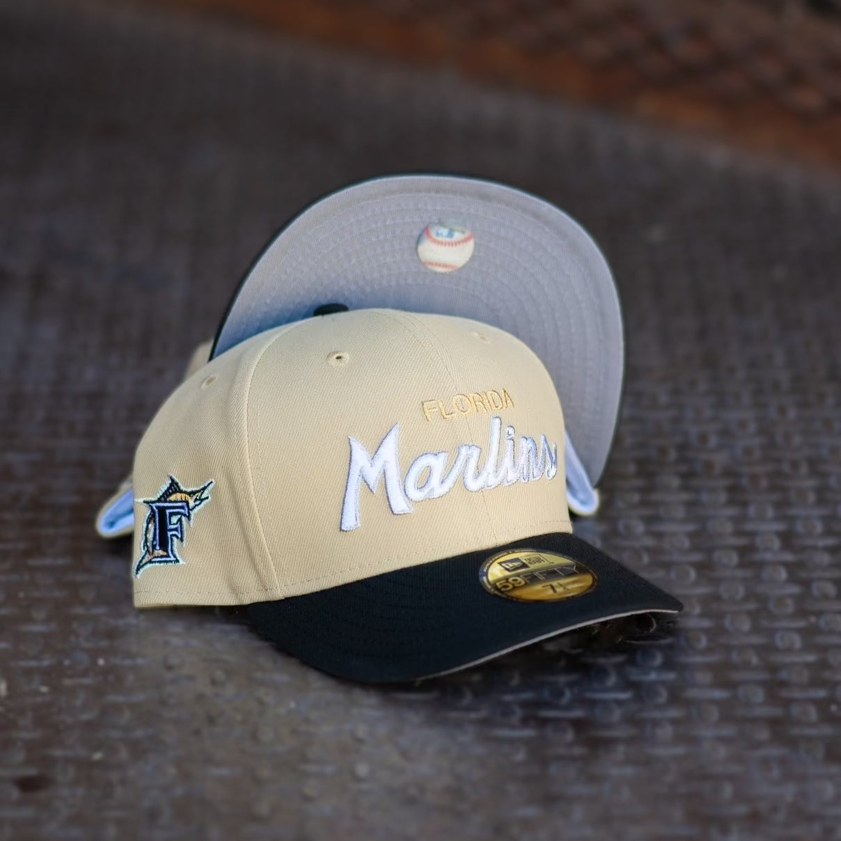 New Era Florida Marlins Grey UV (Vegas Gold/Black) 59Fifty Fitted - New Era