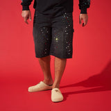 DUAA ''SUPPLICATION'' STONE BLACK DENIM SHORT