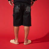DUAA ''VICTORIOUS'' BLACK DENIM SHORTS