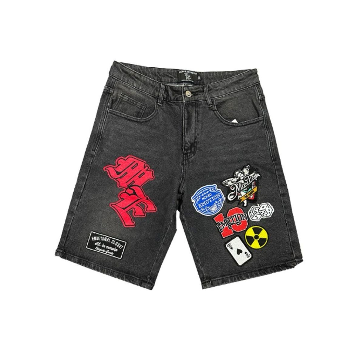 Mixed Emotion 'Danger' Patch Shorts - Mixed Emotion