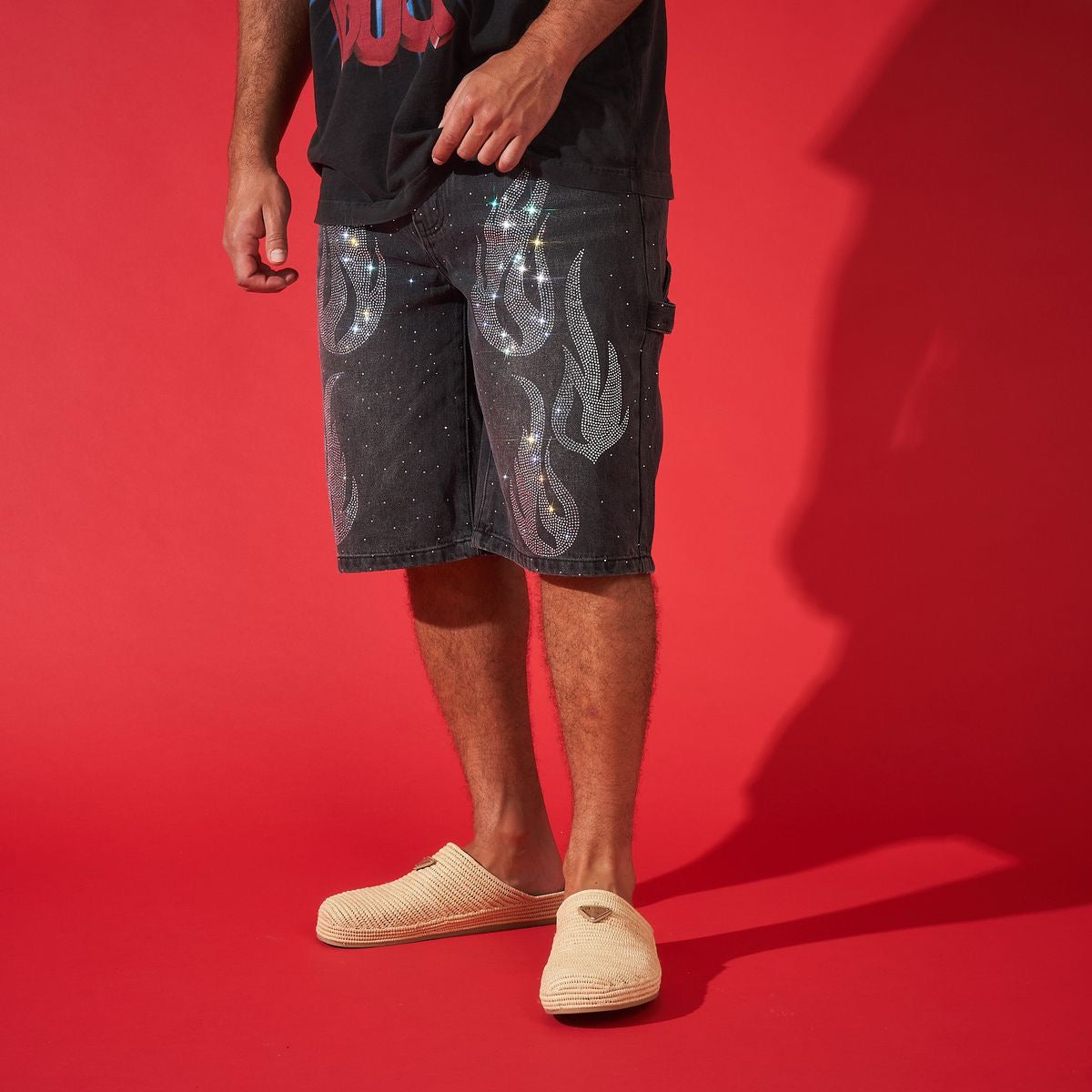DUAA ''THRIVING'' FLAME STONE DENIM SHORT - DUAA