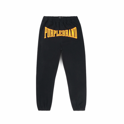 Purple Brand Fleece Sweatpants (Black) - PURPLE BRAND