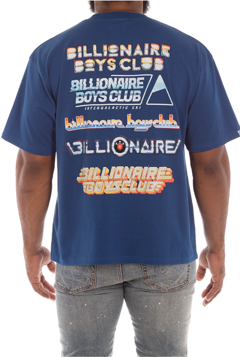 Billionaire Boys Club Insignia SS Knit Tee (Cropped Fit) (Navy Peony) - Billionaire Boys Club