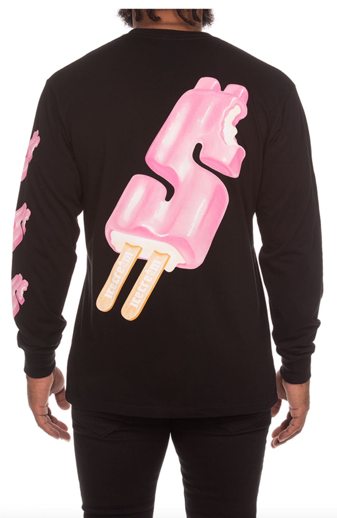 Icecream Dollar pop ls LS tee (Black) - Ice Cream