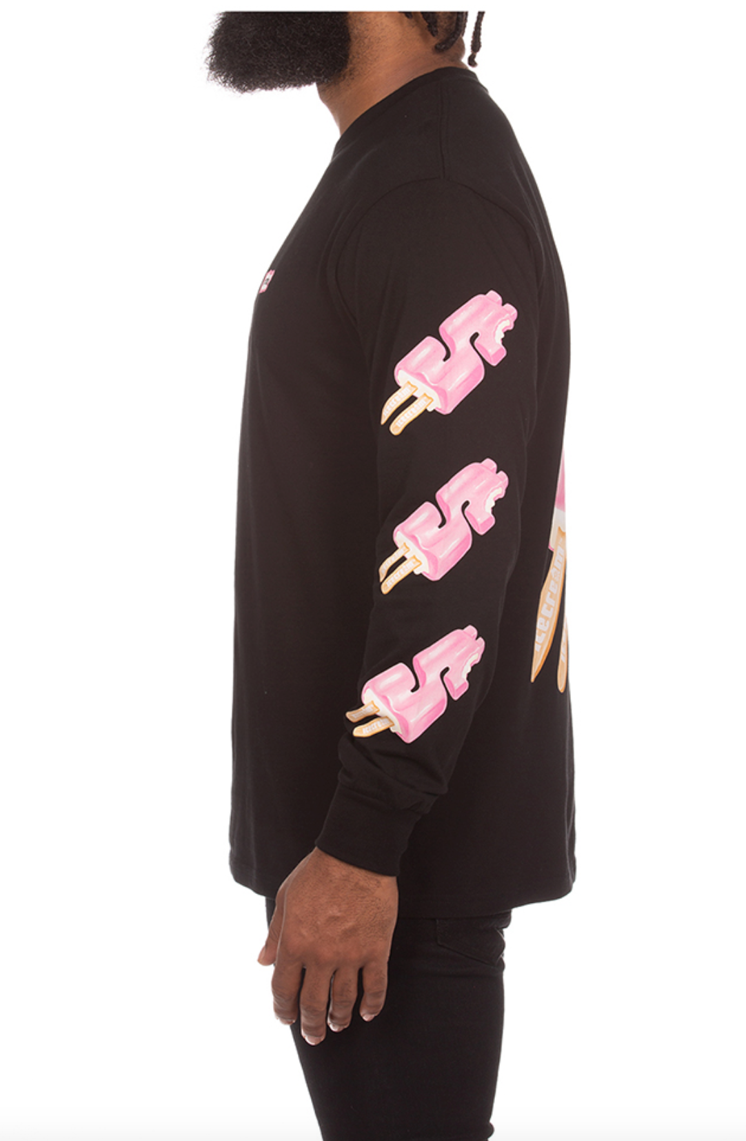 Icecream Dollar pop ls LS tee (Black) - Ice Cream