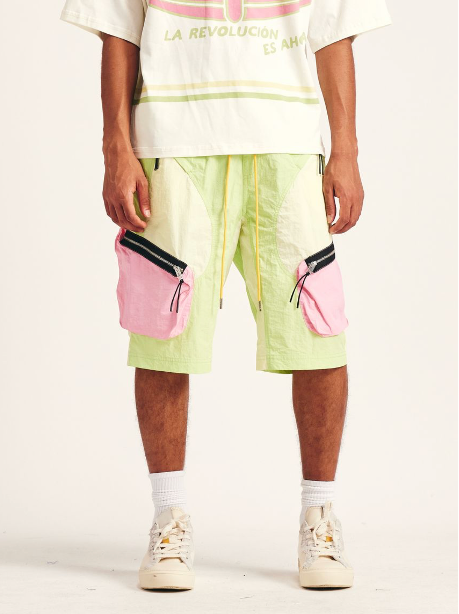 Diet Starts Monday "Nylon MX Shorts" Volt/Pink - Diet Starts Monday