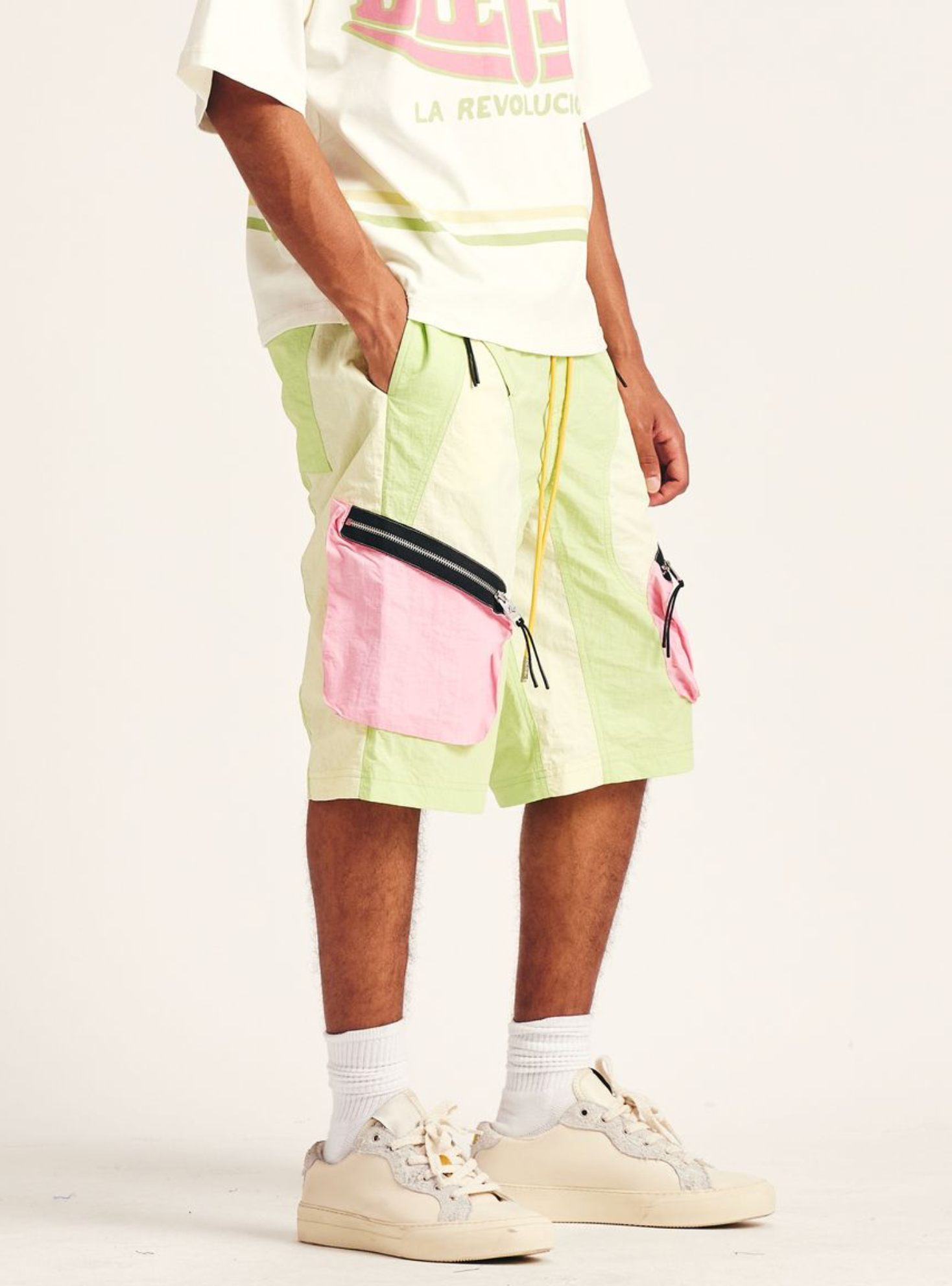 Diet Starts Monday "Nylon MX Shorts" Volt/Pink - Diet Starts Monday