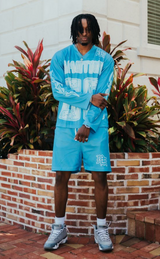 MIXED EMOTION- Blue 'Lightning' Shorts - Mixed Emotion