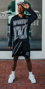 MIXED EMOTION- BLACK 'Lightning' Shorts - Mixed Emotion