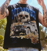 Memory Lane "Desert Scene” Sleeveless Crop Tee (Black)