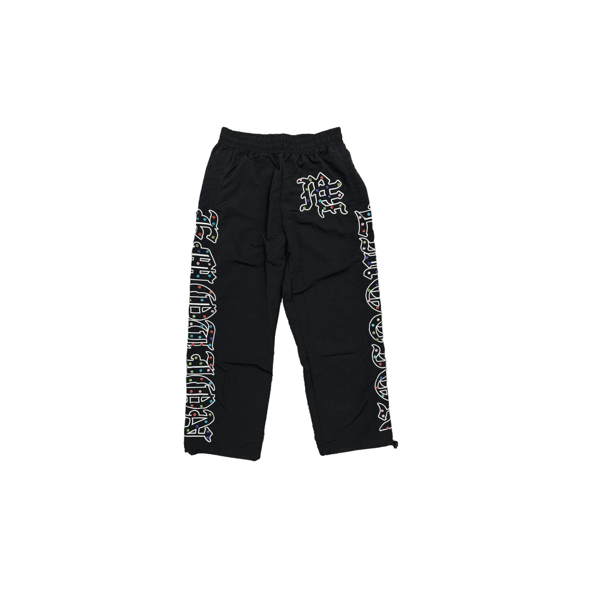 Mixed Emotion "ME" Rhinestone Nylon Pants - Mixed Emotion