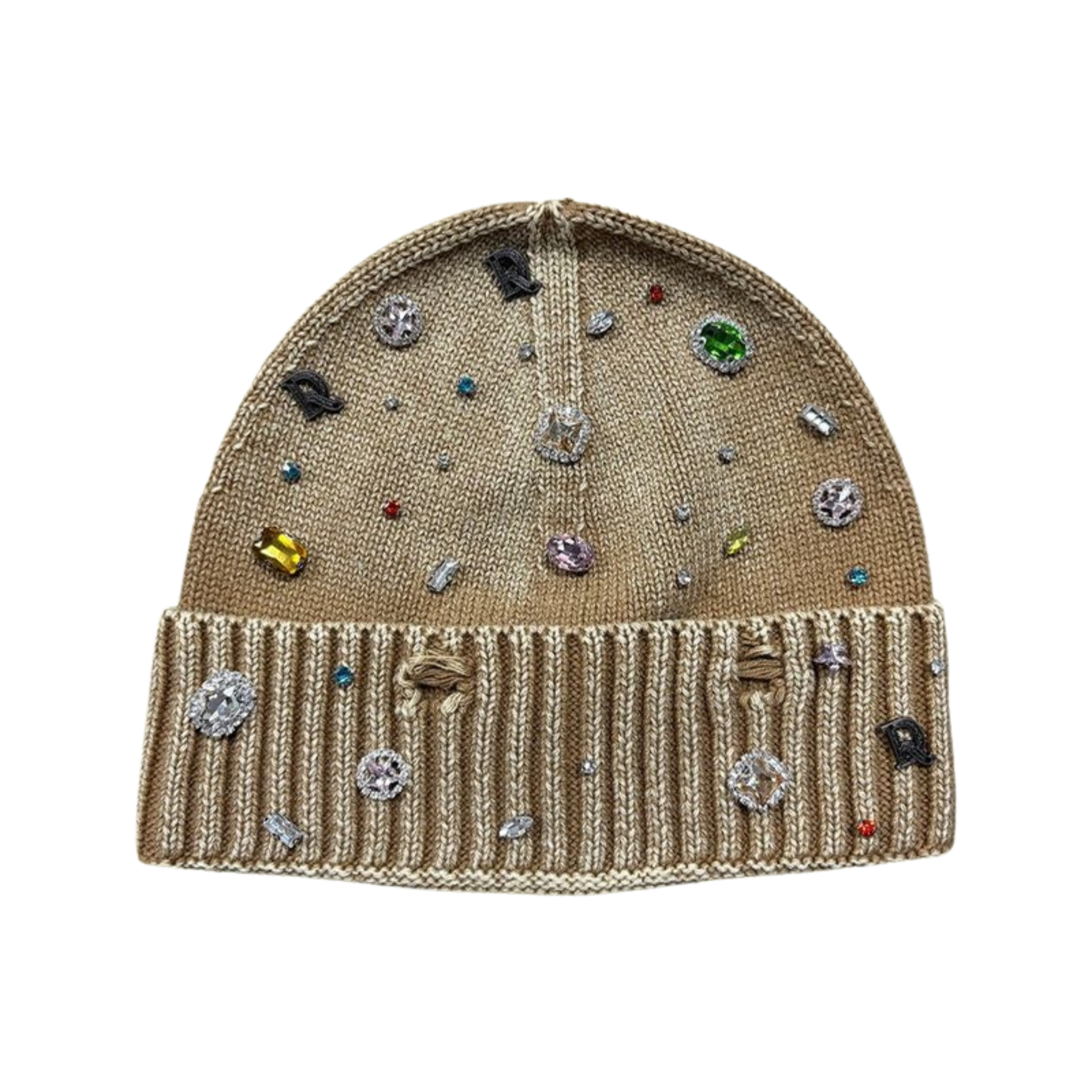 Dry Rot Acid Wash" Gem Beanie (Tan) - Dry Rot