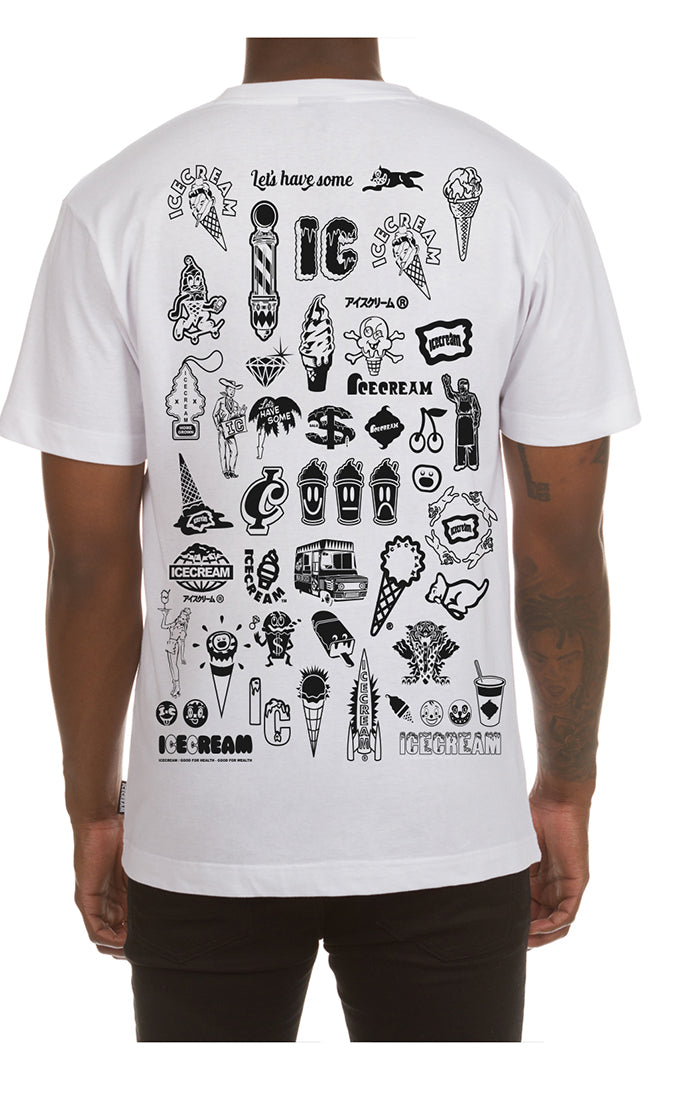 Ice Cream Stagger SS Tee (White) - Ice Cream