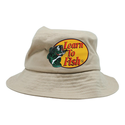 Fly Supply Learn to Fish Bucket Hat (Cream) - Fly Supply