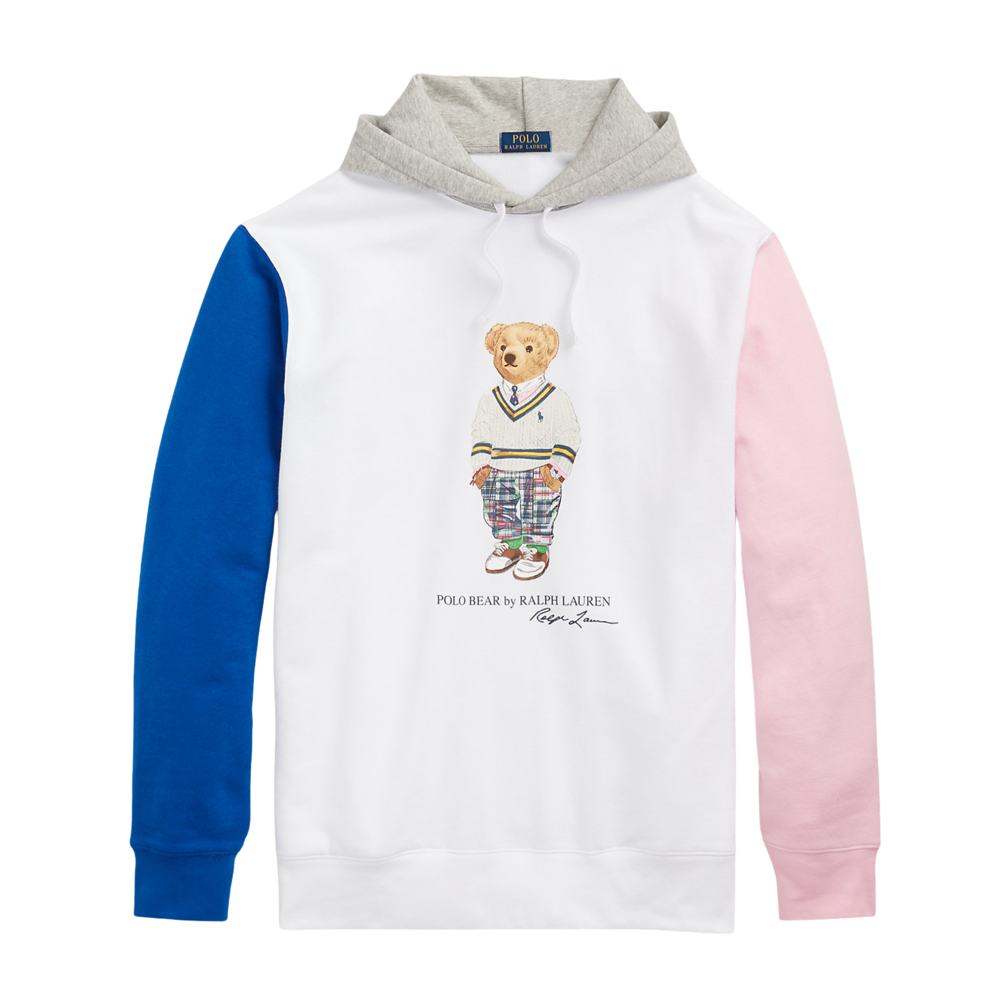 Polo Ralph Lauren Polo Bear Color-Blocked Fleece Hoodie (White) - Polo Ralph Lauren