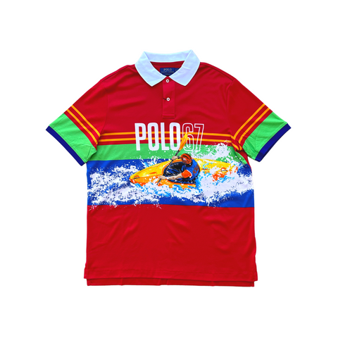 Polo Ralph Lauren Classic Fit Logo Jersey Rugby Shirt (Summit Red) - Polo Ralph Lauren