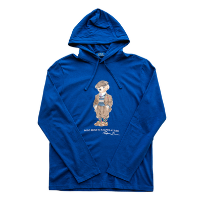 Polo Ralph Lauren Bear Hooded Long Sleeve Shirt (Royal Blue) - Polo Ralph Lauren