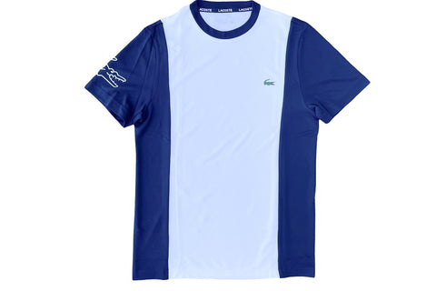 Lacoste SPORT Breathable Resistant Bicolor T-shirt (White/Blue) - Lacoste