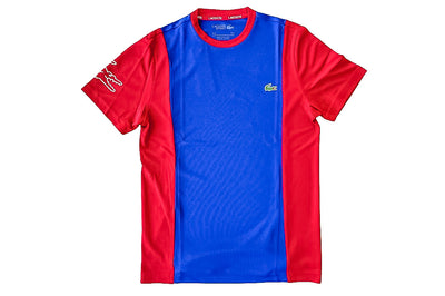 Lacoste SPORT Breathable Resistant Bicolor T-shirt (Blue/Red) - Lacoste
