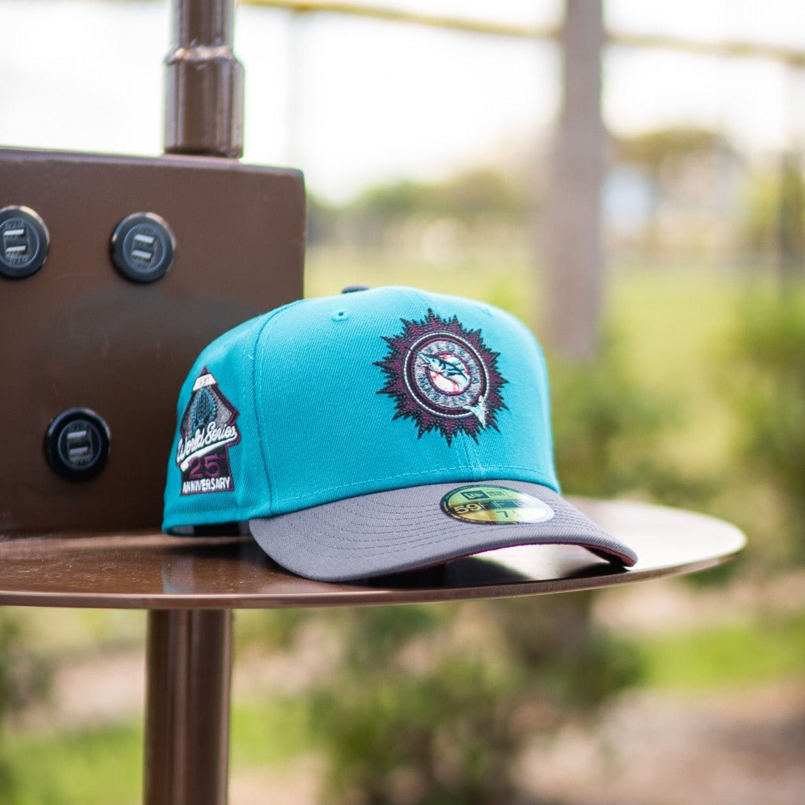 New Era Florida Marlins 25th Anniversary Bordeaux UV (Teal/Grey) - New Era