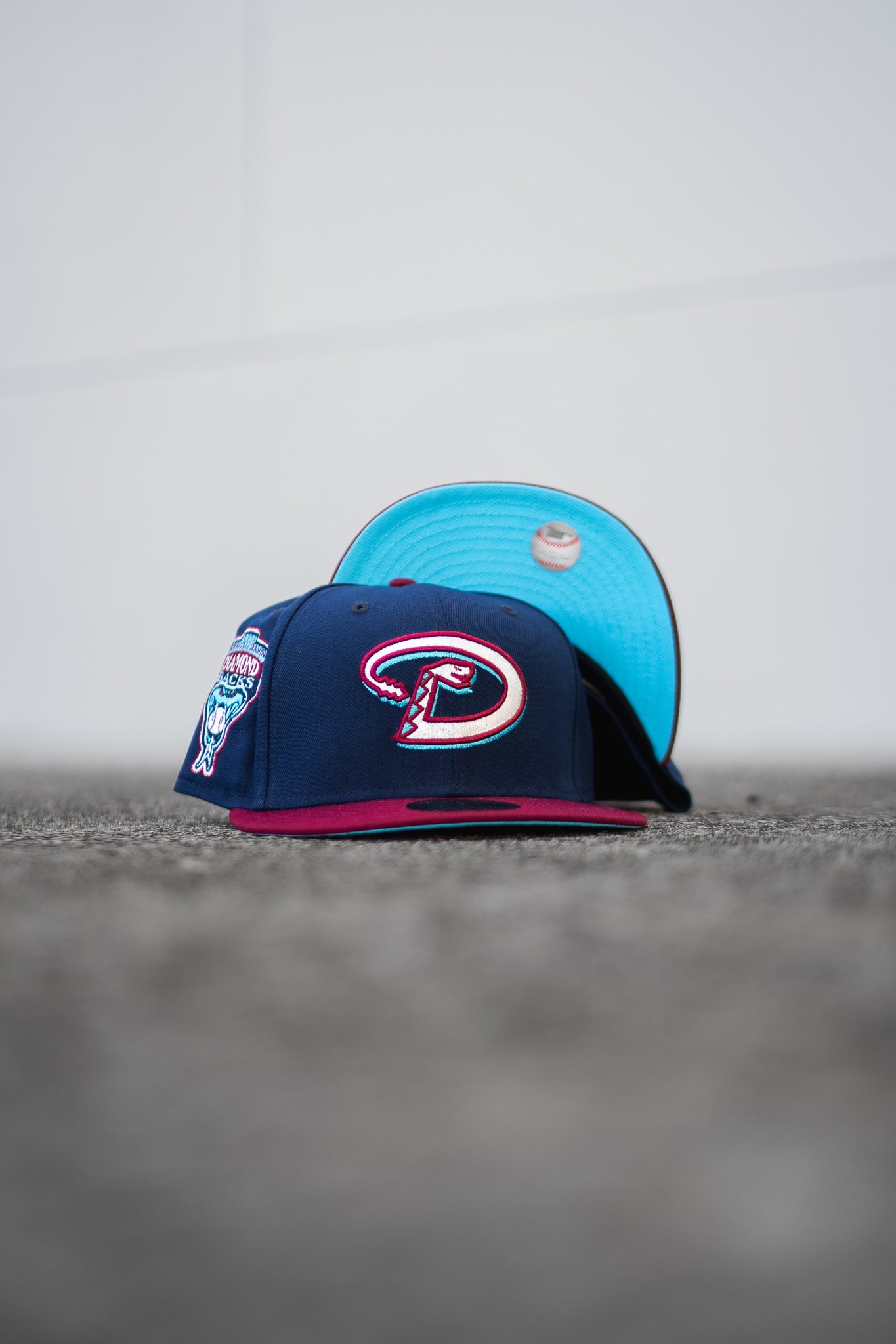 New Era Arizona Diamondback 1998 Inaugural Season Aqua UV (Navy/Cardinal) - New Era
