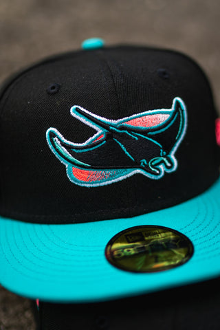 New Era Tampa Bay Devil Rays 1998 Inaugural Season Mint UV (Black/Teal) - New Era