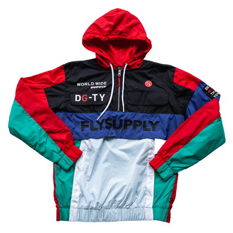 Fly Supply DGTY Nylon Pullover (Red) - Fly Supply