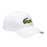 Lacoste Men's Contrast Strap And Oversized Crocodile Cotton Cap (White) - Lacoste