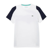 Lacoste SPORT Crocodile Print Tennis T-Shirt (White/Navy) - Lacoste
