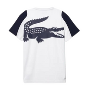 Lacoste SPORT Crocodile Print Tennis T-Shirt (White/Navy) - Lacoste