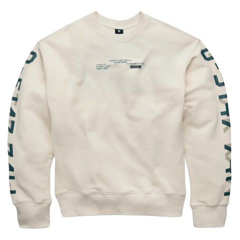 G-Star SLEEVE GRAPHICS LOOSE SWEATER (Cream) - G-Star RAW