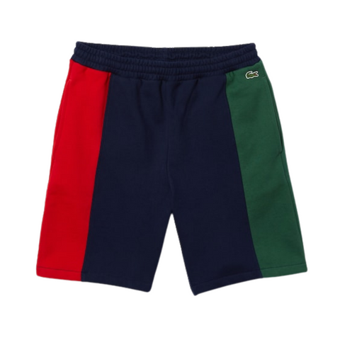 Lacoste Branded Cotton Fleece Blend Shorts (Navy/Red/Green) - Lacoste