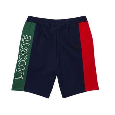Lacoste Branded Cotton Fleece Blend Shorts (Navy/Red/Green) - Lacoste
