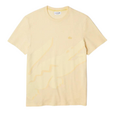 Lacoste Men's Crocodile Print Crew Neck Stretch Organic Cotton T-Shirt (Pale Yellow) - Lacoste