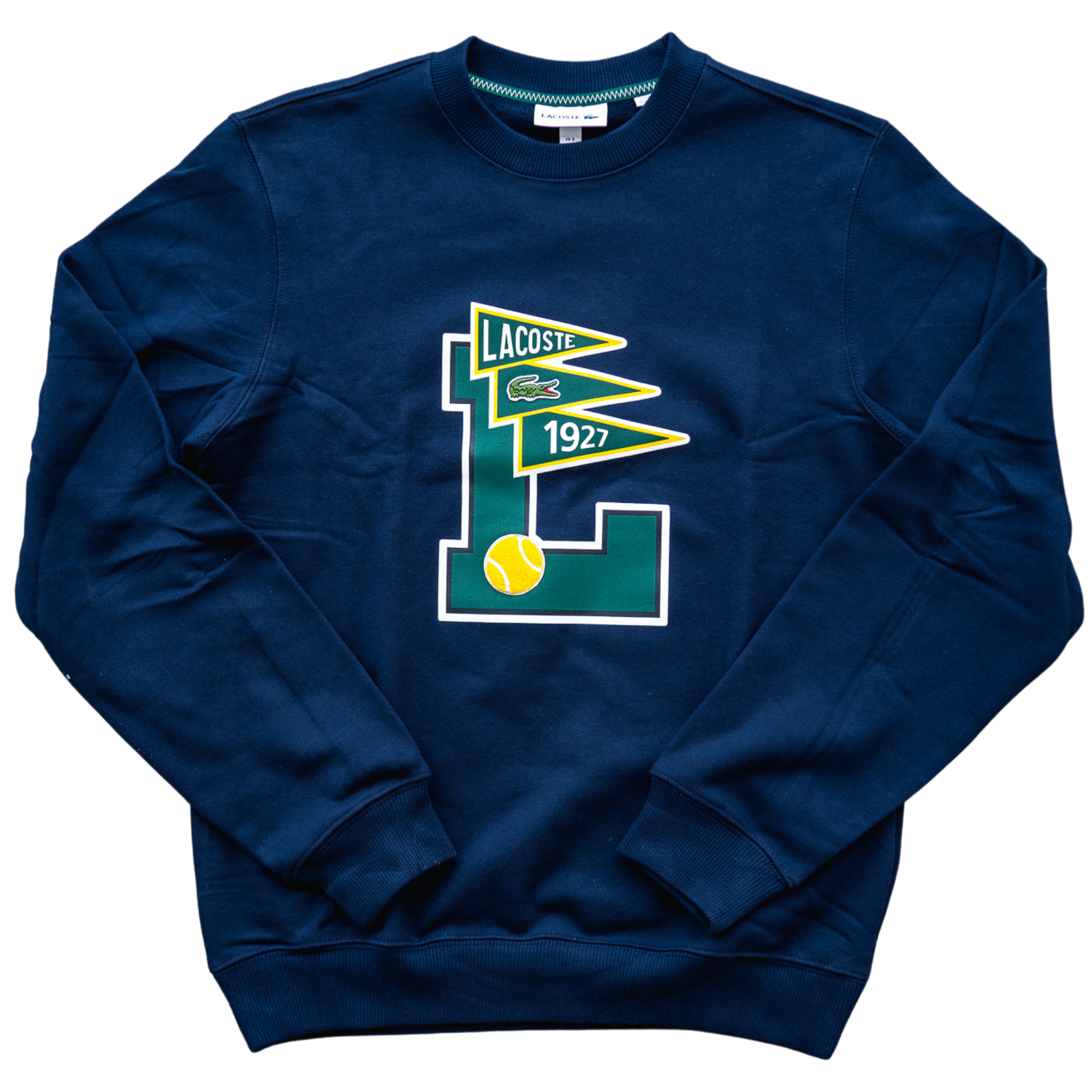 Lacoste Flags Graphic Crewneck (Navy Blue) - Lacoste