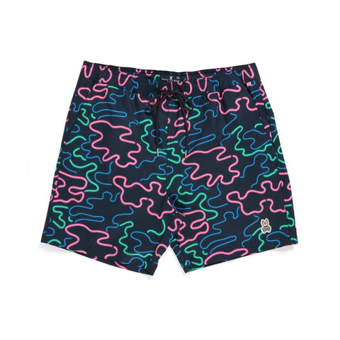 Mens Psycho Bunny Perry Swim Trunk (Navy) - Psycho Bunny