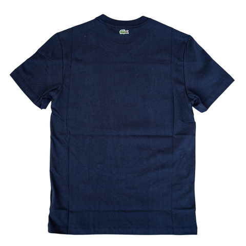 Lacoste Crew Neck Vintage Printed Cotton T-shirt (Navy) - Lacoste